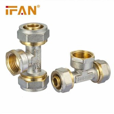 Brass Tee Pex Kompressjoni Armar